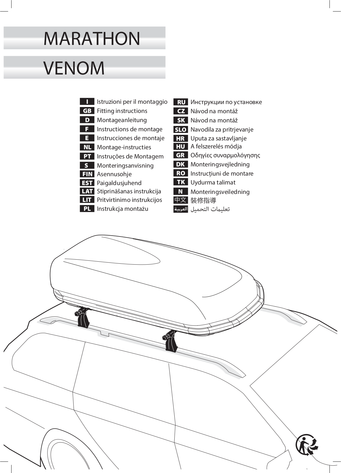 Menabo MARATHON, VENOM User guide - ManualMachine.com