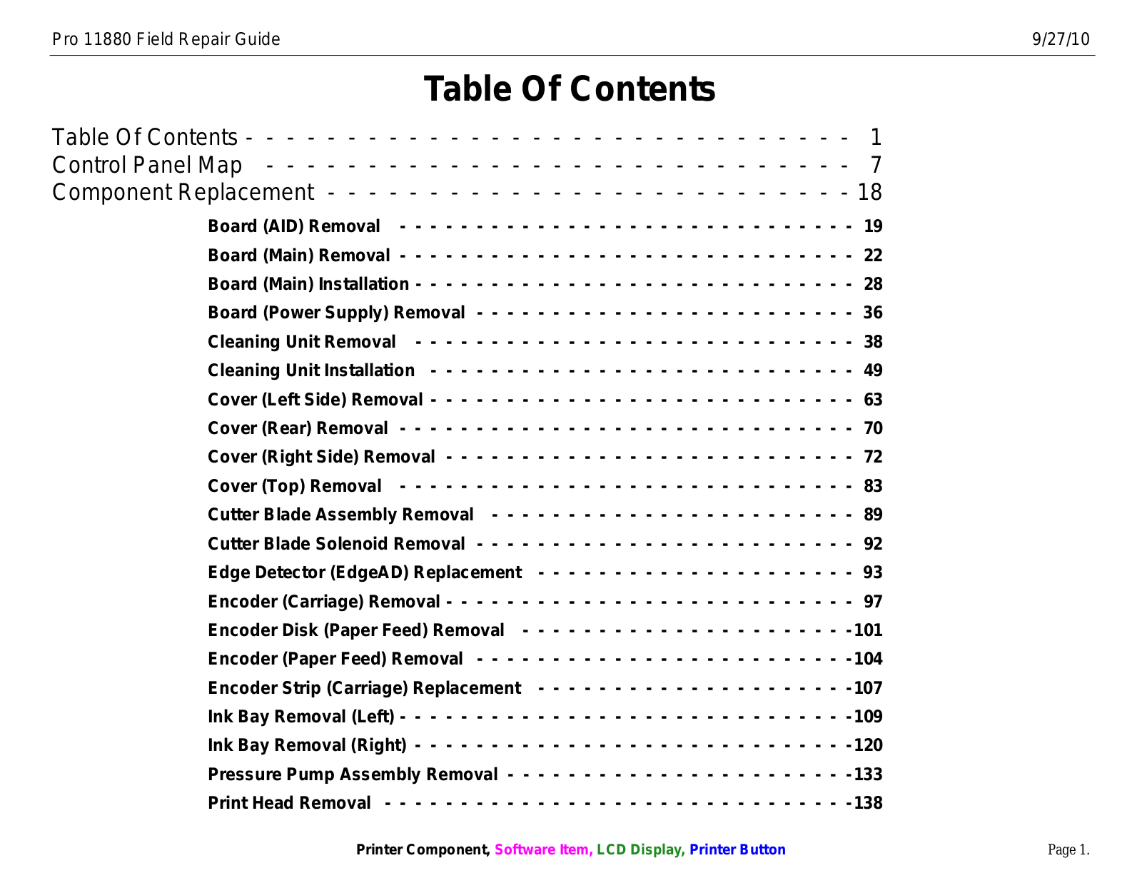 Epson F11880 Service Manual