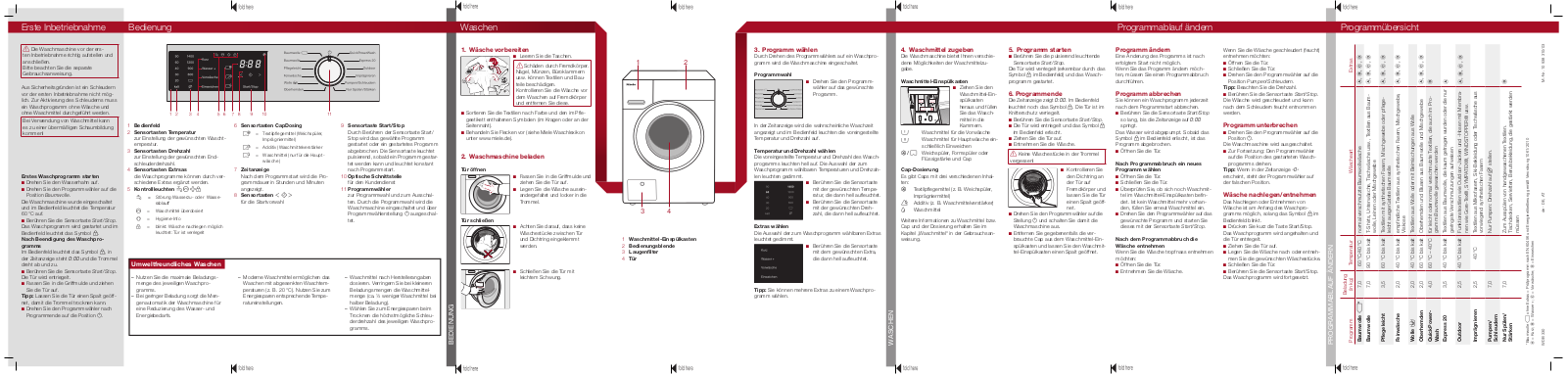 Miele WDB 330 Quick user guide