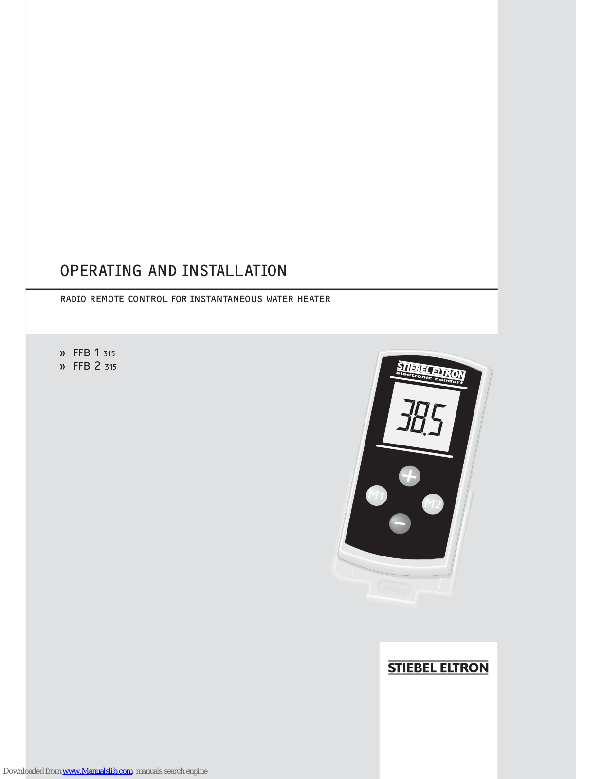 STIEBEL ELTRON FFB1, FFB2 Operating Instructions Manual