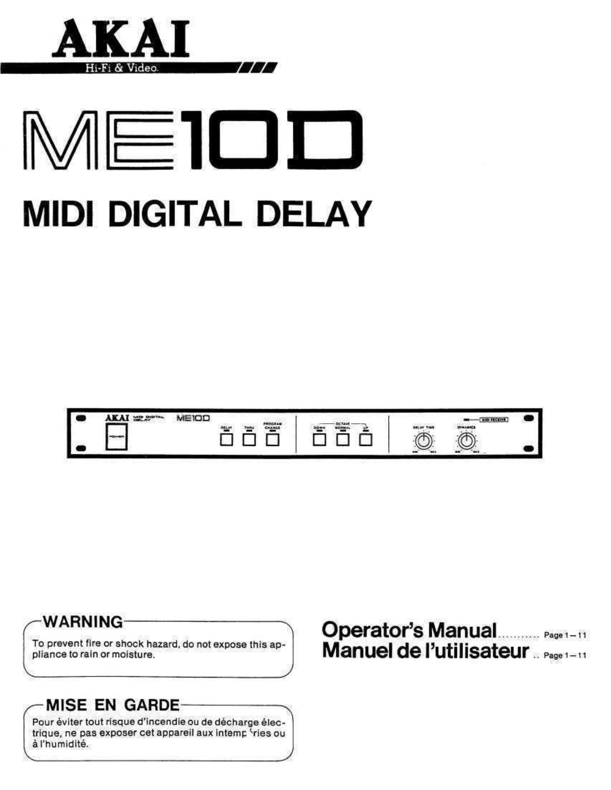 Akai ME10D User Manual