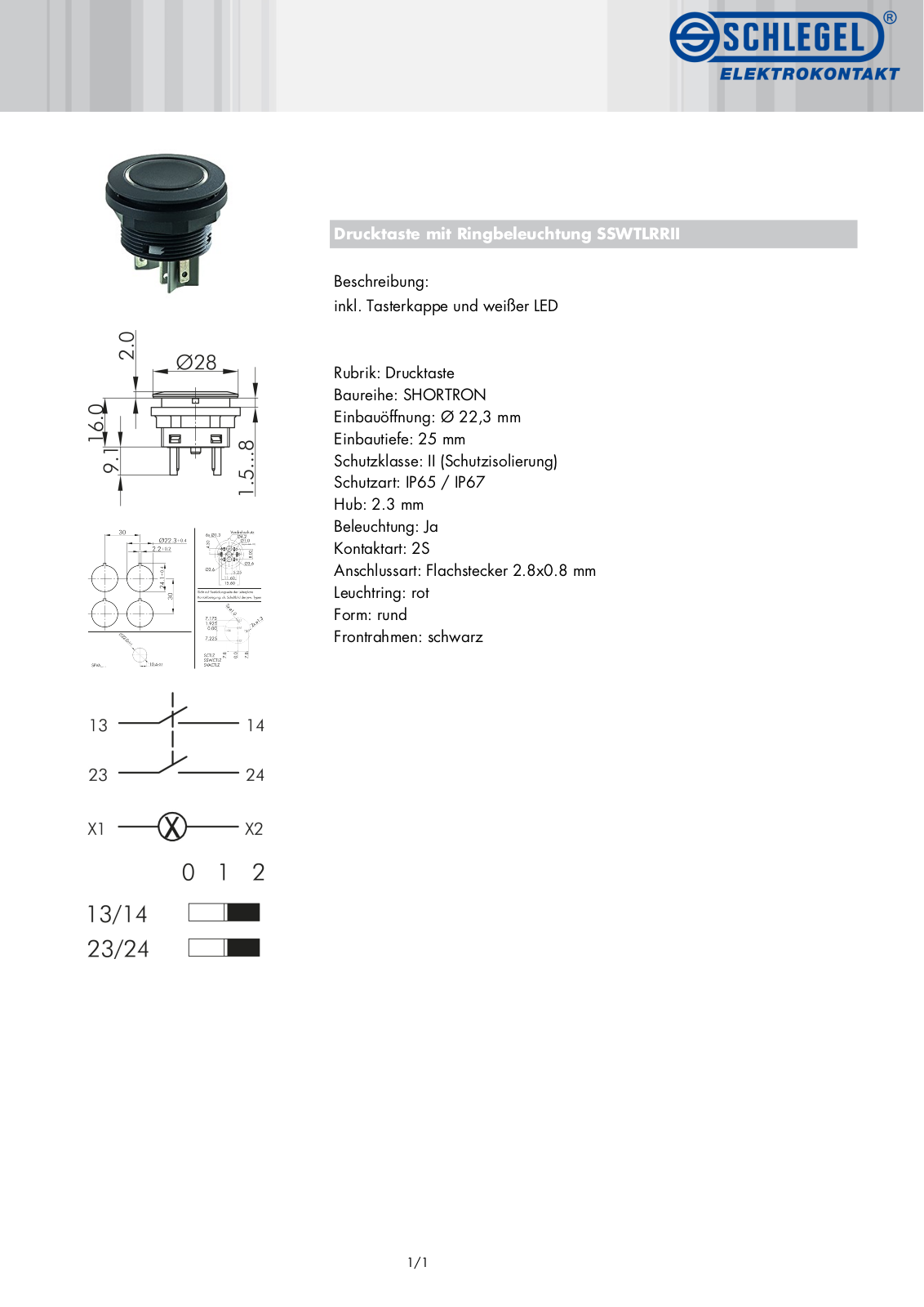 SCHLEGEL SSWTLRR2 Datasheet - ManualMachine.com