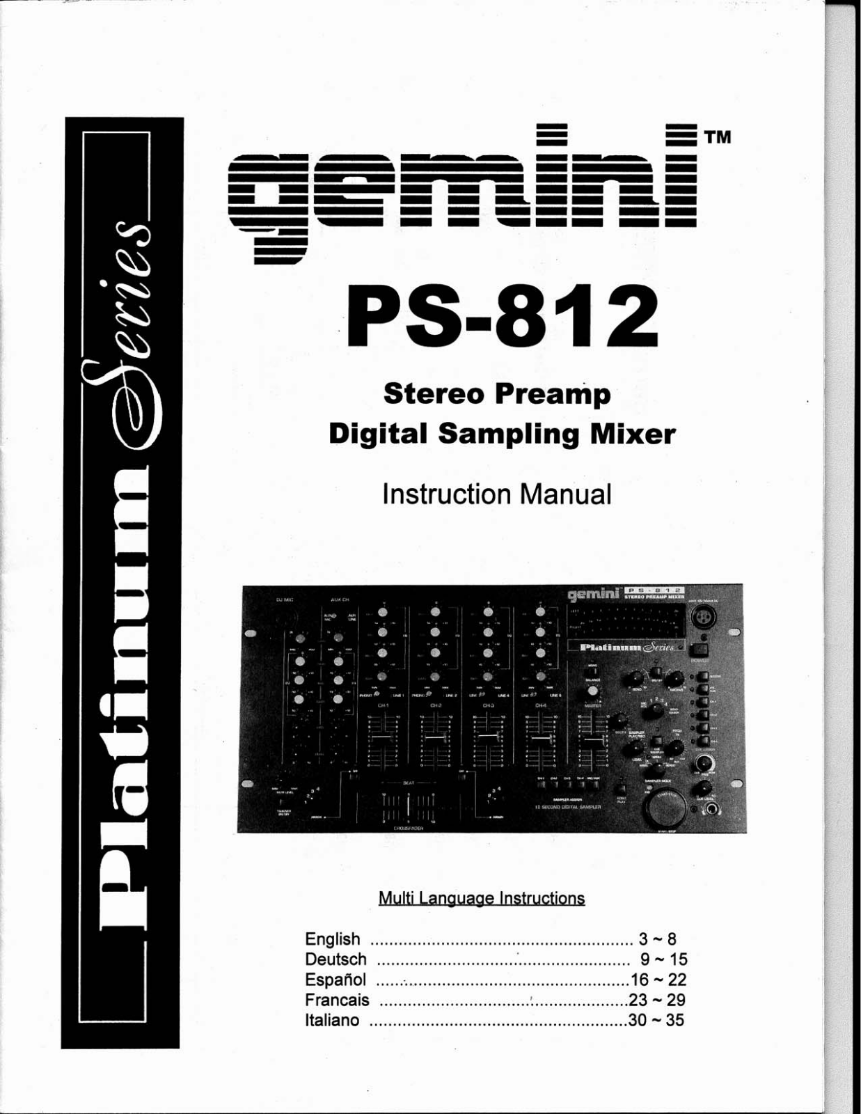 Gemini PS-812 User Manual