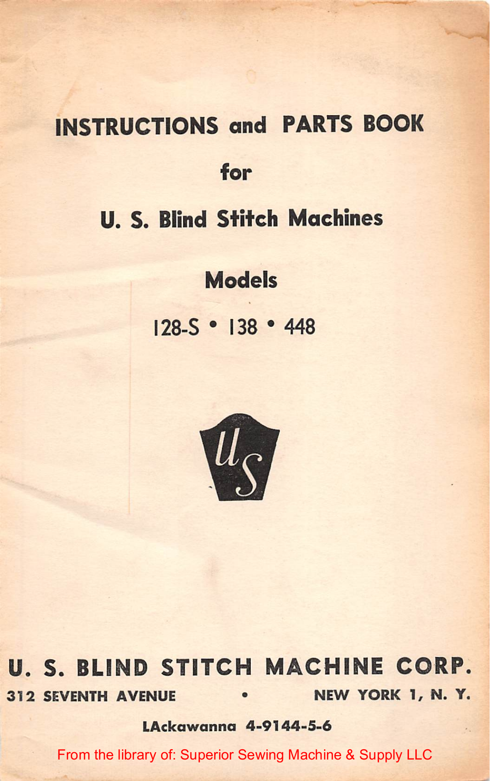 U S Blindstitch 128-S, 138, 448 User Manual - ManualMachine.com