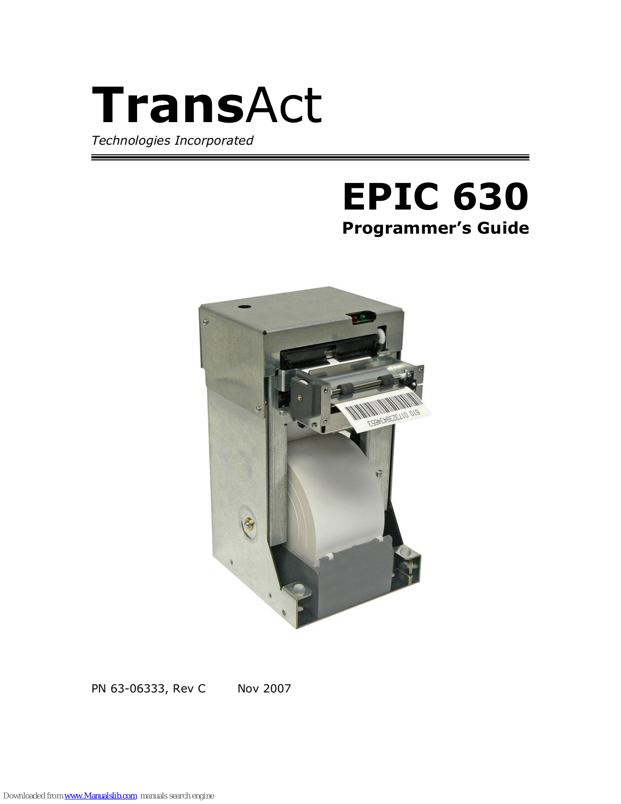 TransAct EPIC 630 Programmer's Manual