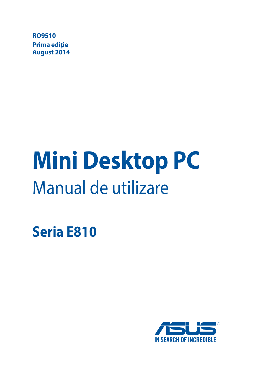 ASUS E810, ro9510 User Manual