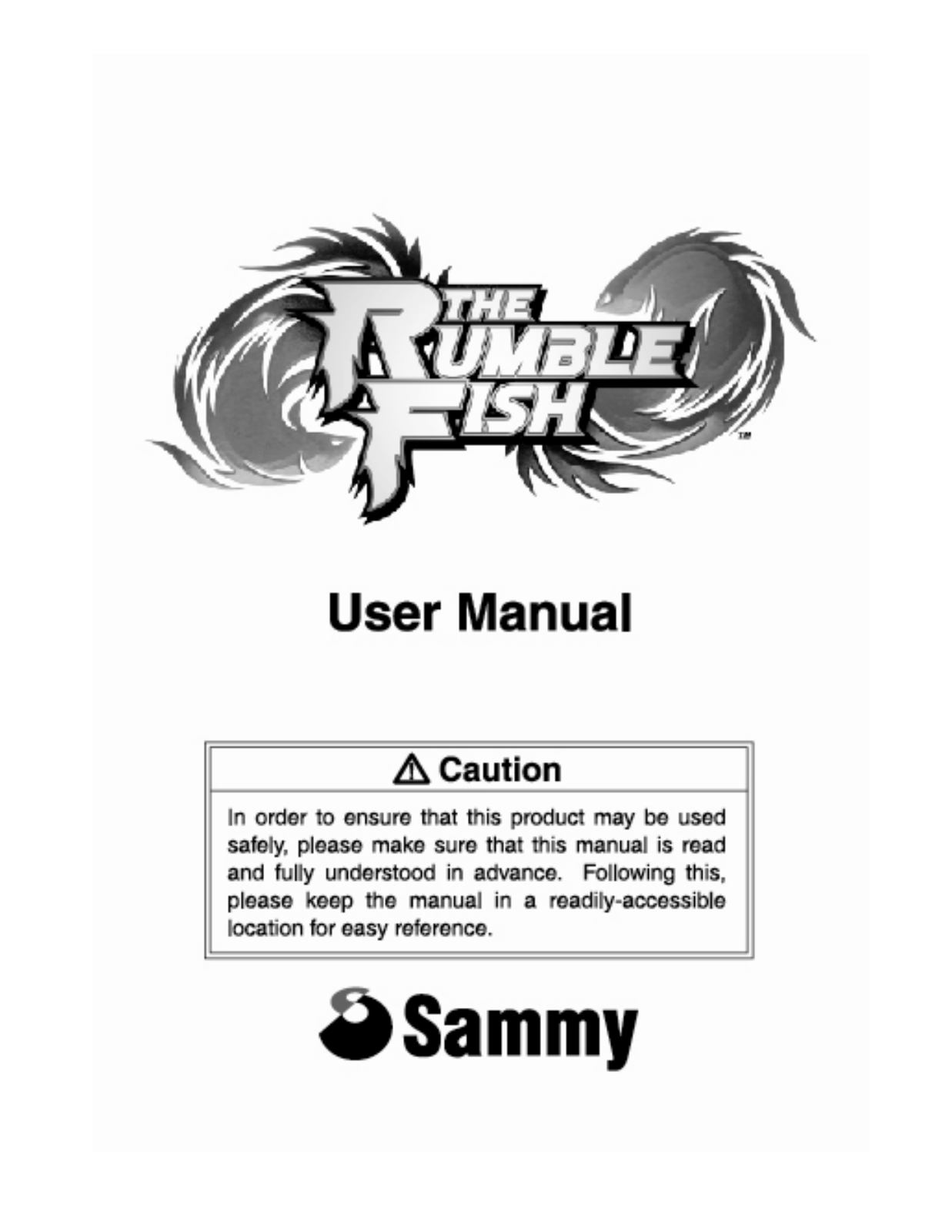 Sammy THE RUMBLE FISH User Manual - ManualMachine.com