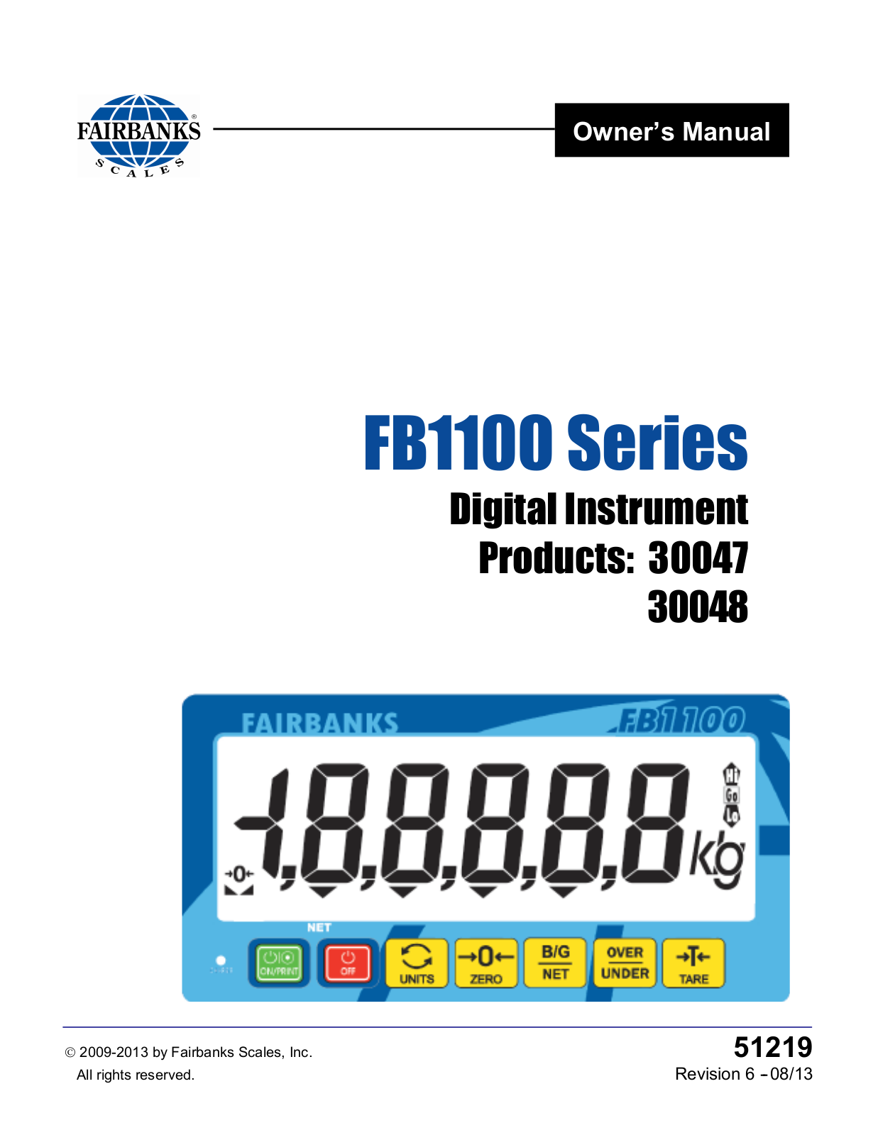 Fairbanks FB1100 User Manual