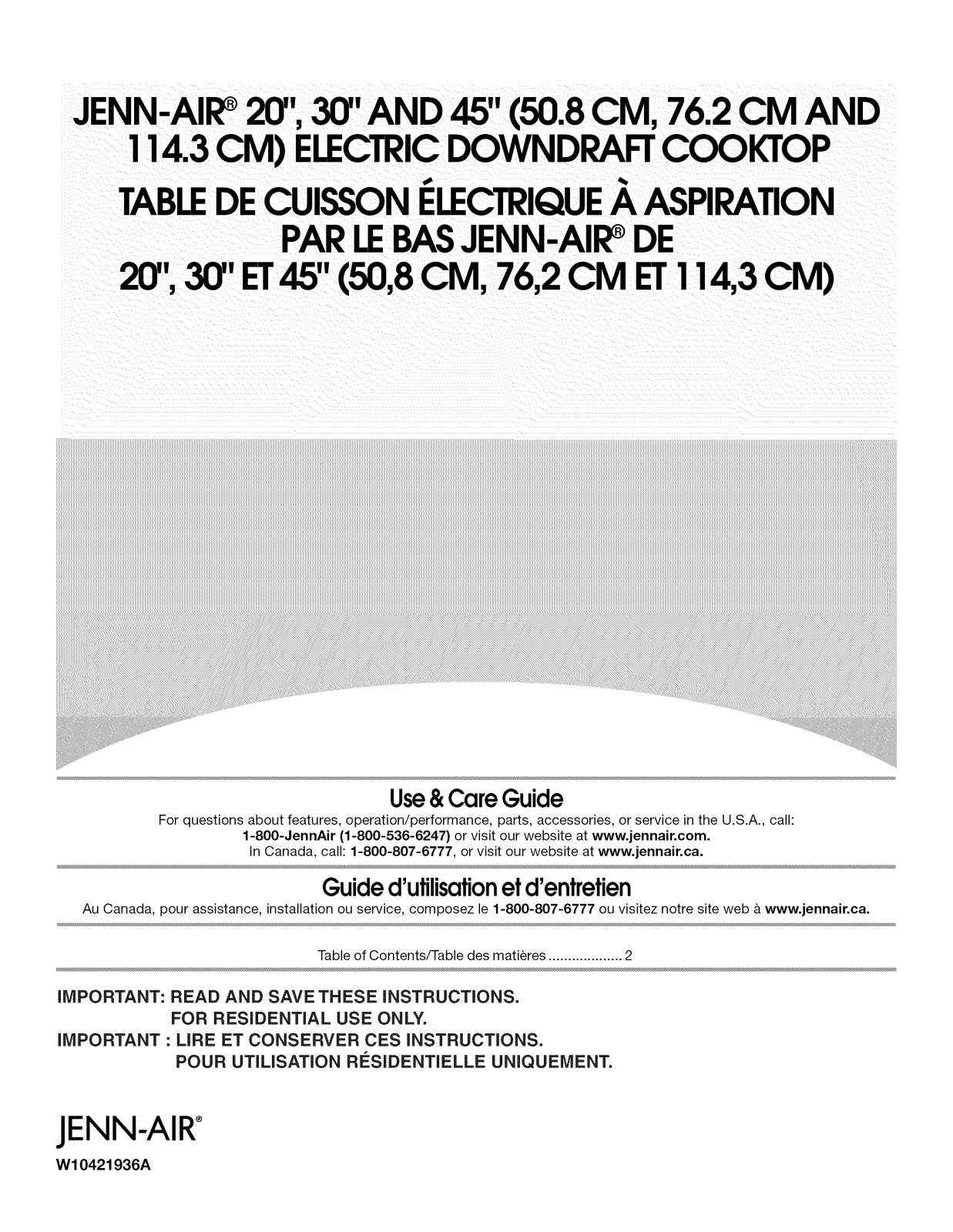 Jenn-Air CVEX4370B19, CVEX4270B20, CVEX4100B20 Owner’s Manual