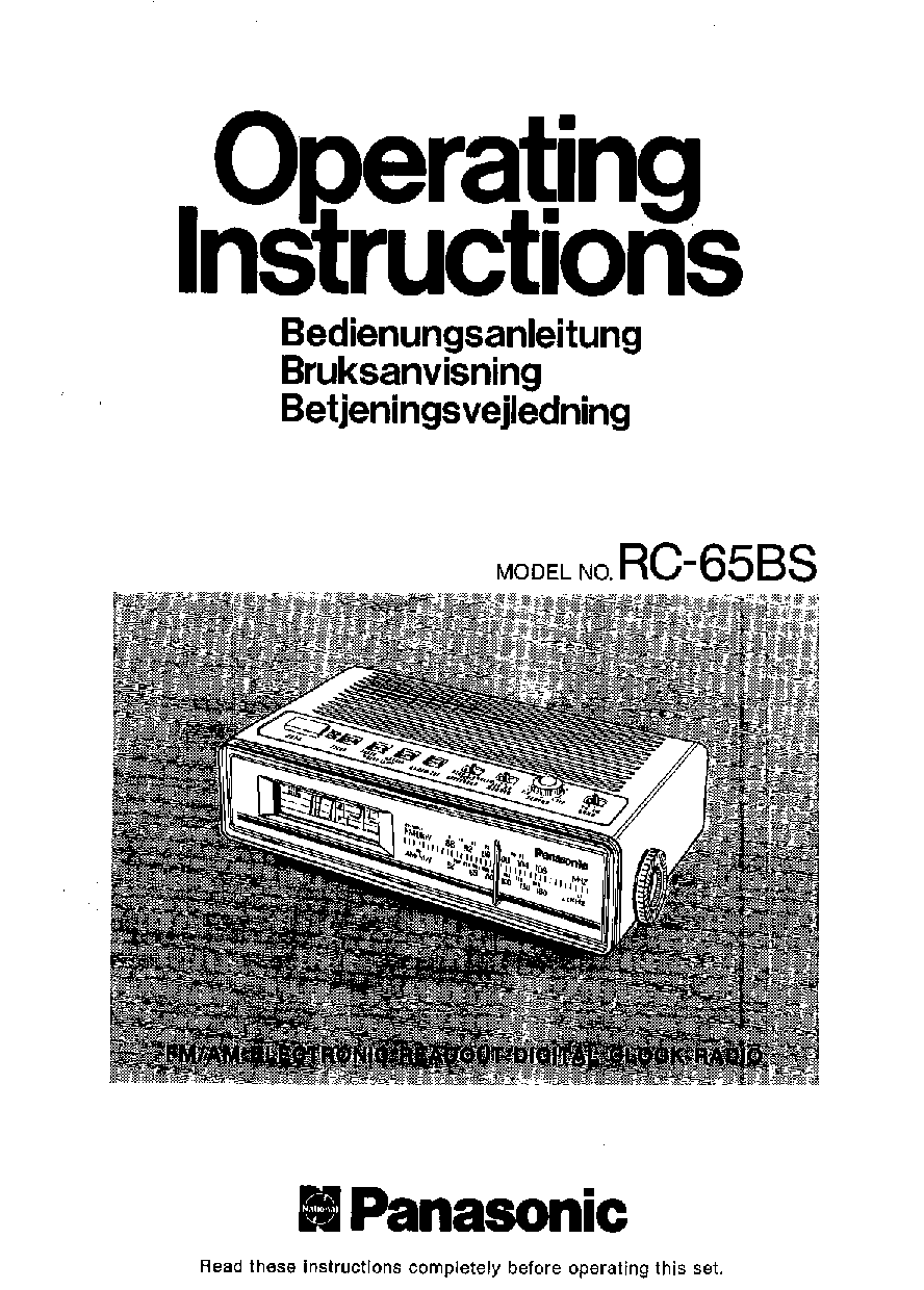 Panasonic RC-65 User Manual