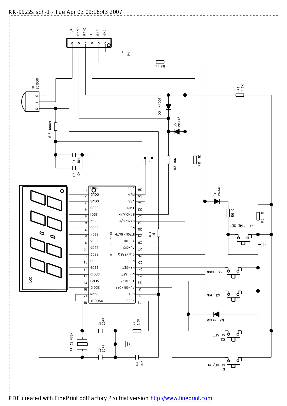 Vitek KK-9922s Schematic