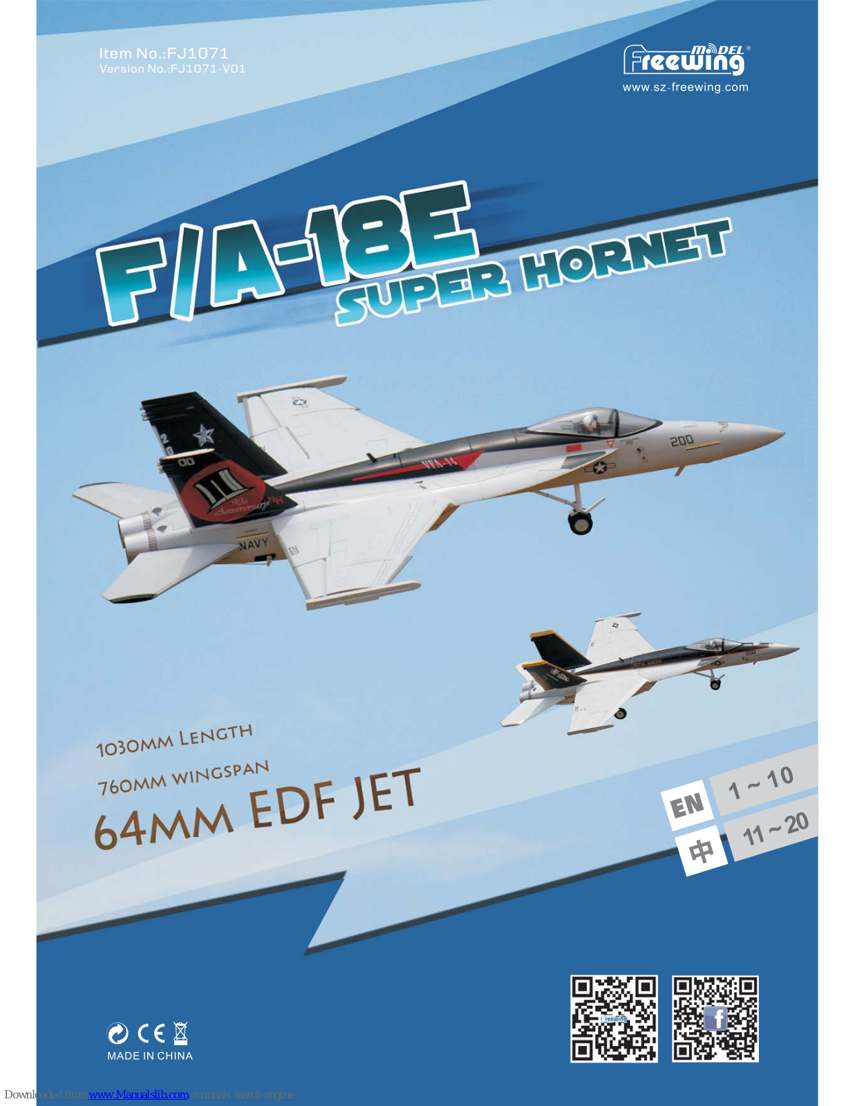 Freewing F/A-18E Super Hornet FJ1071 User Manual