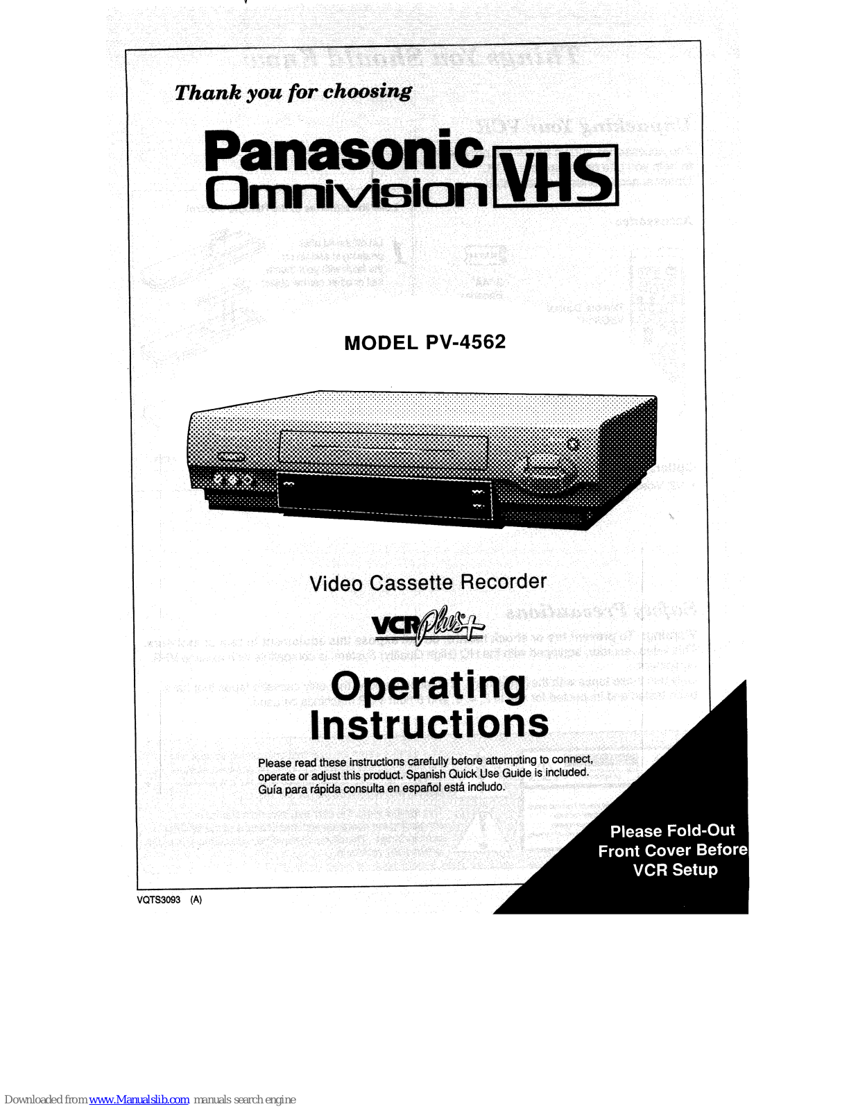 Panasonic PV-4562, OmniVision VHS PV-4562 Operating Instructions Manual