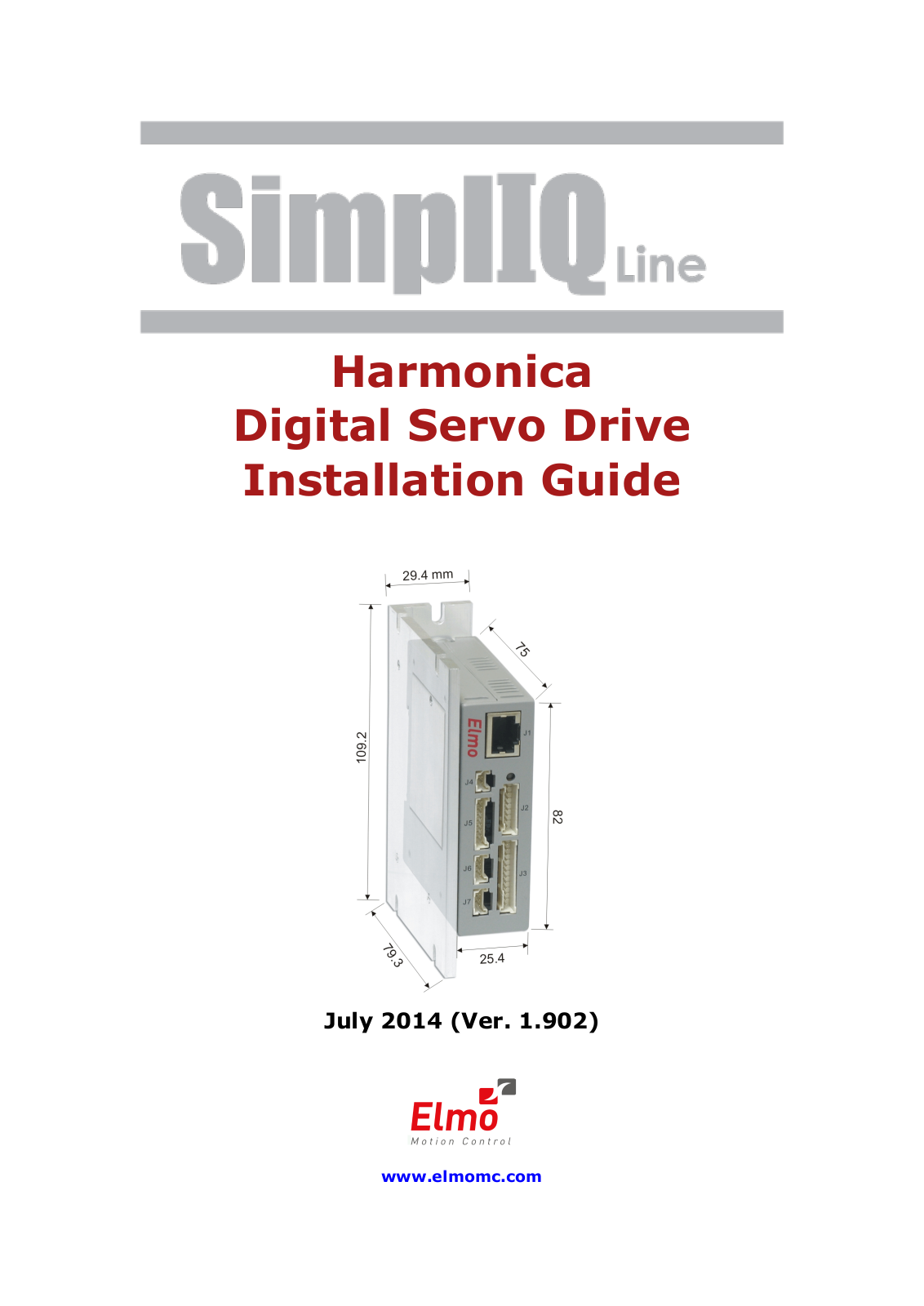 ElmoMC SimplIQ Digital Servo Drives-Harmonica Installation Guide