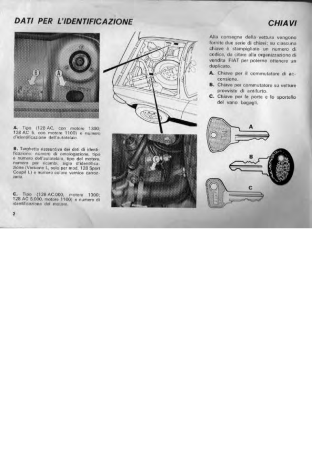 Fiat 128 SPORT COUPE User Manual