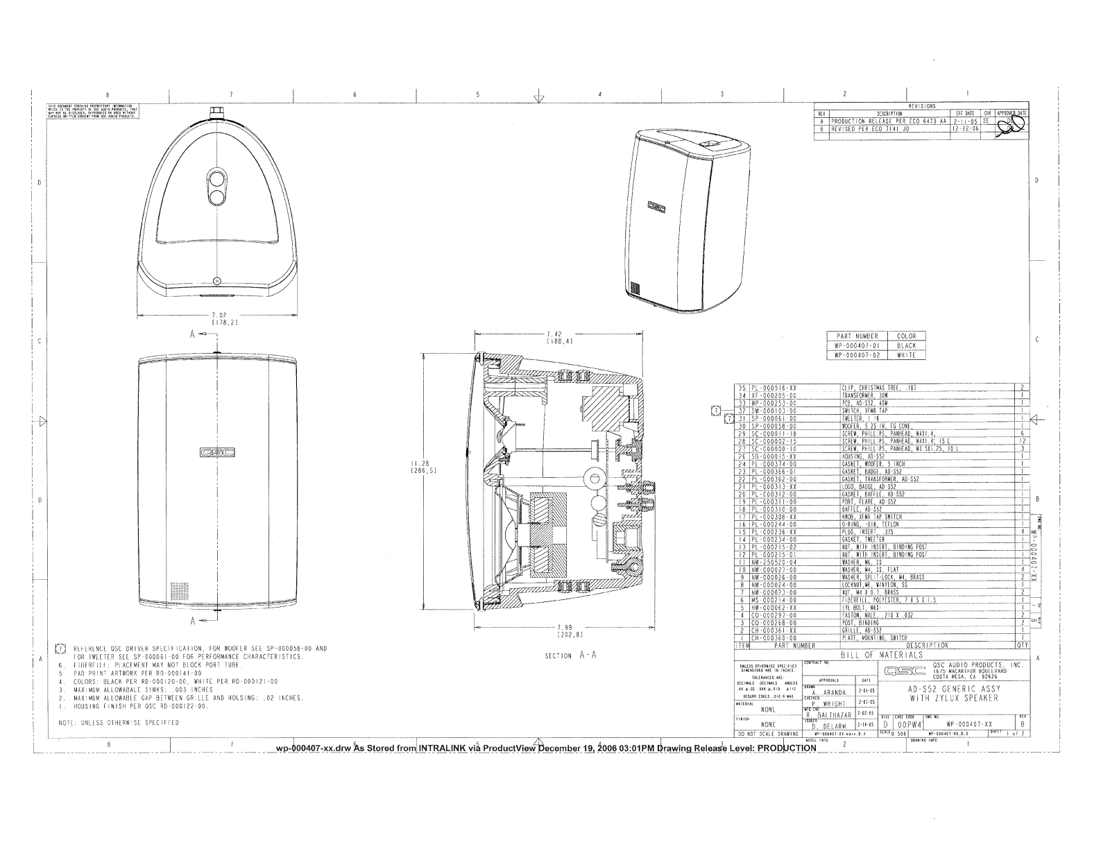 QSC ADS-52-T Schematic