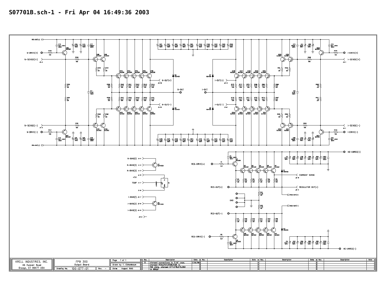 Krell FPB-300, FPB-350-MCX Schematic