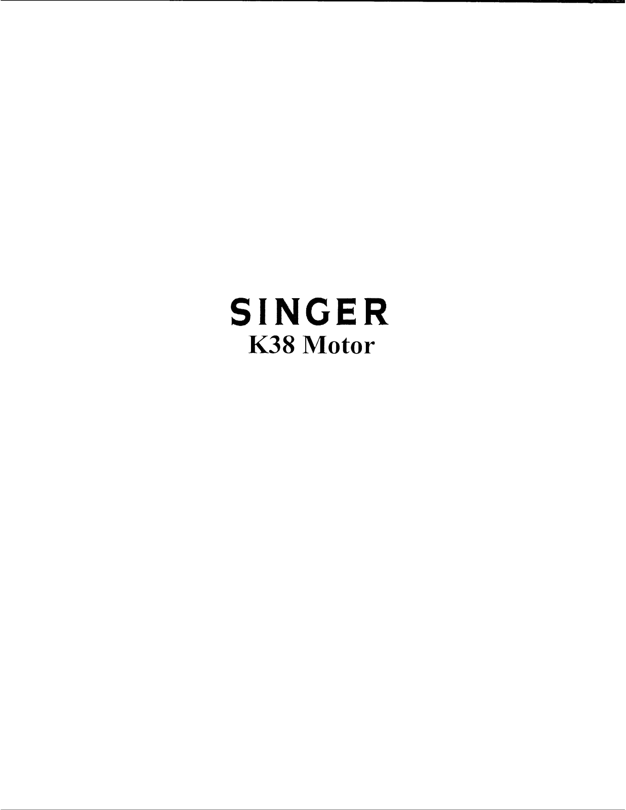 Singer K38 Parts List