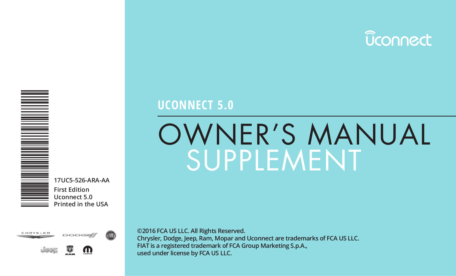 FCA US Uconnect 5.0 Owner's Manual