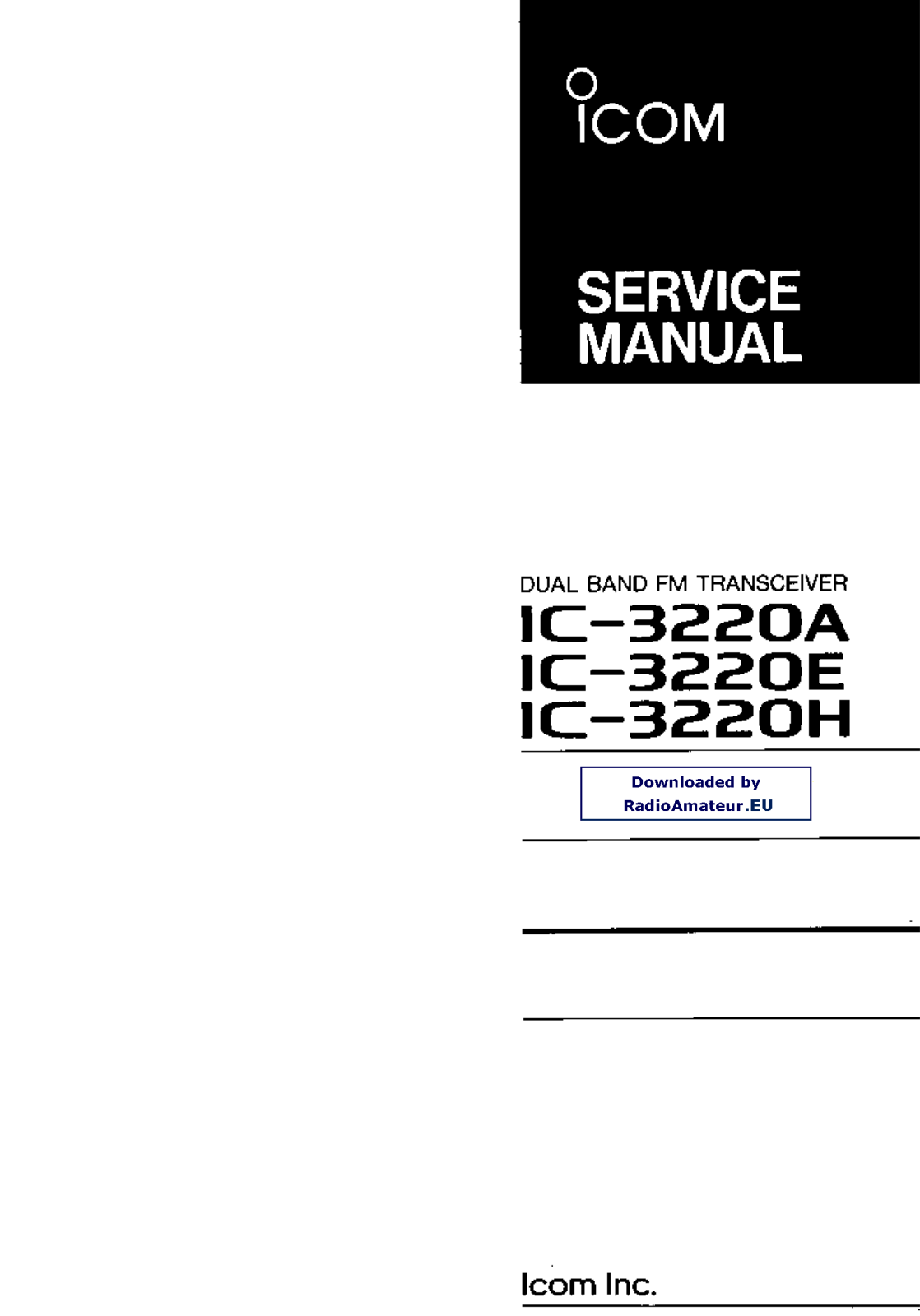 Icom IC3220 User Manual