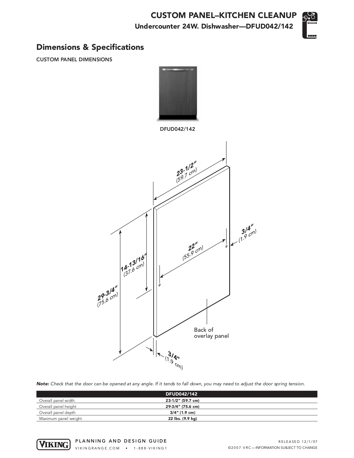 Viking DFUD042-142 User Manual