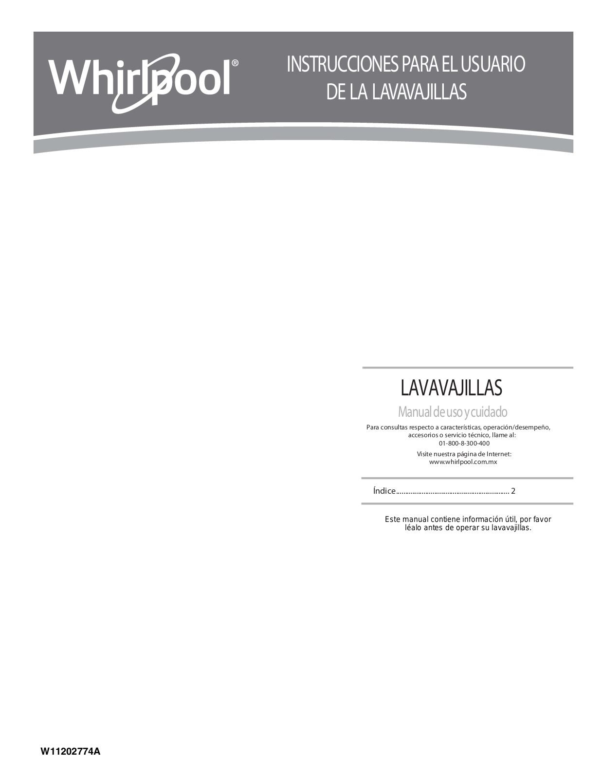 Whirlpool WDF518SAF User Manual