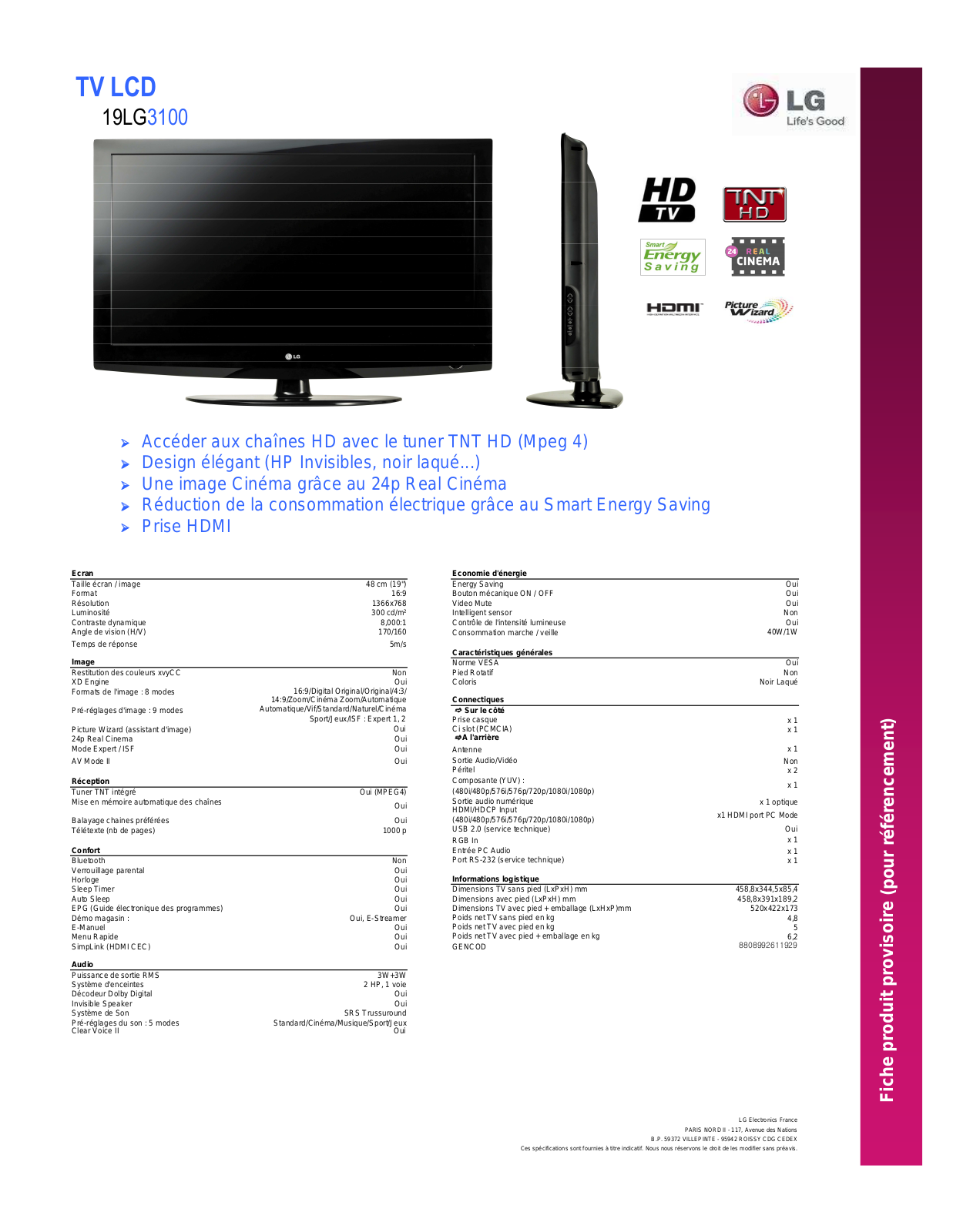 LG 19LG3100 User Manual