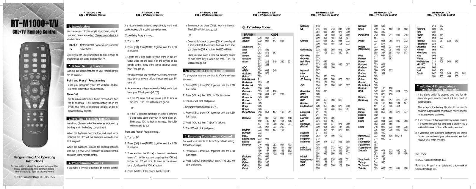 Contec RT-M1000+T-V User Manual