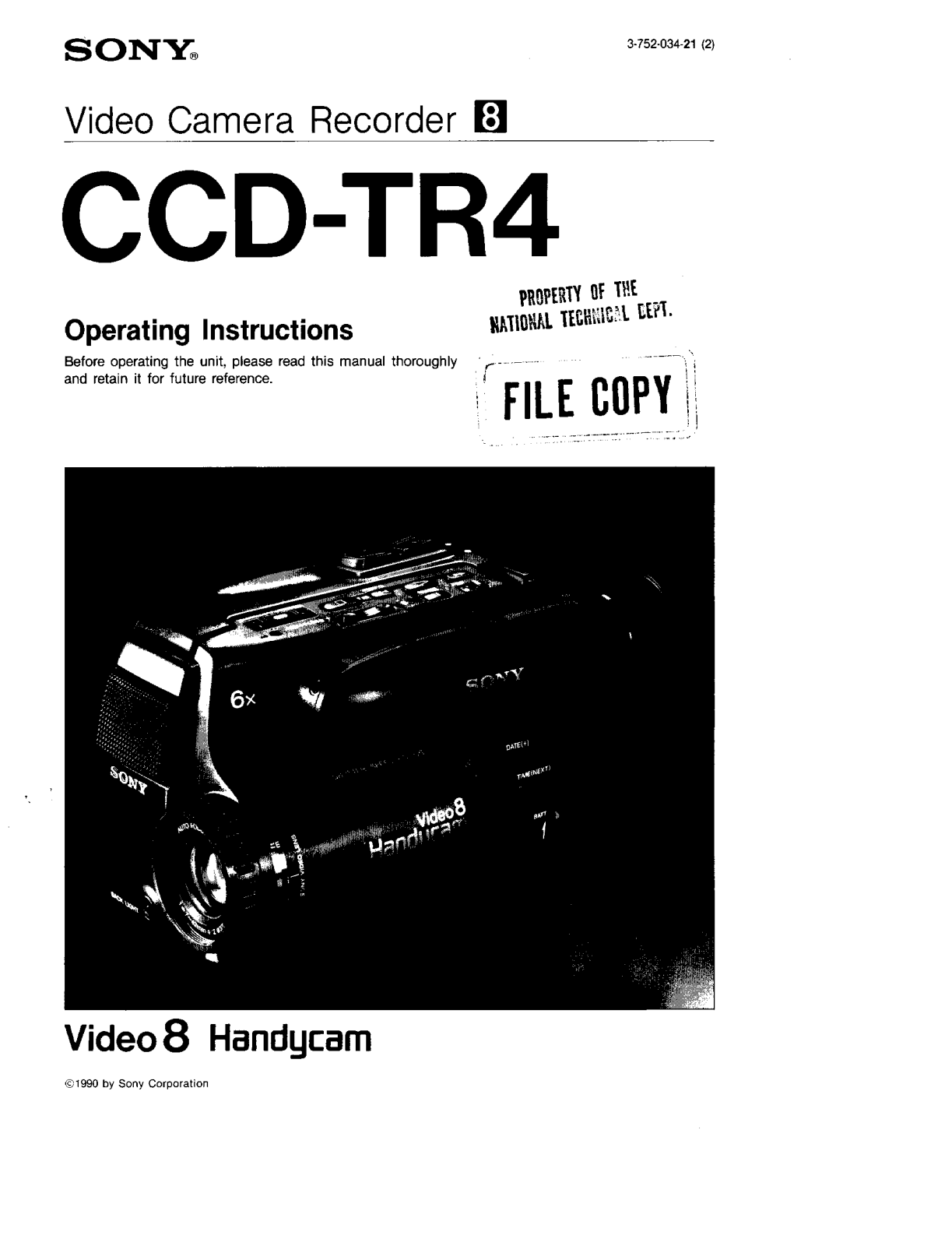 Sony CCD-TR4 User Manual