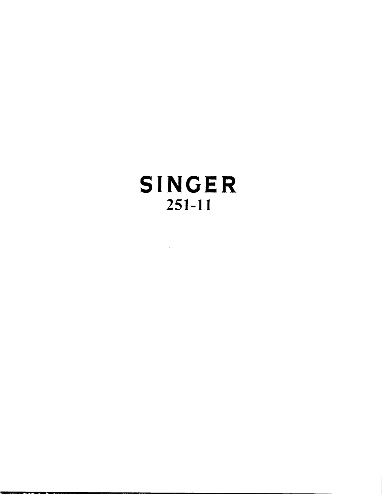 SINGER 251-11 Parts List