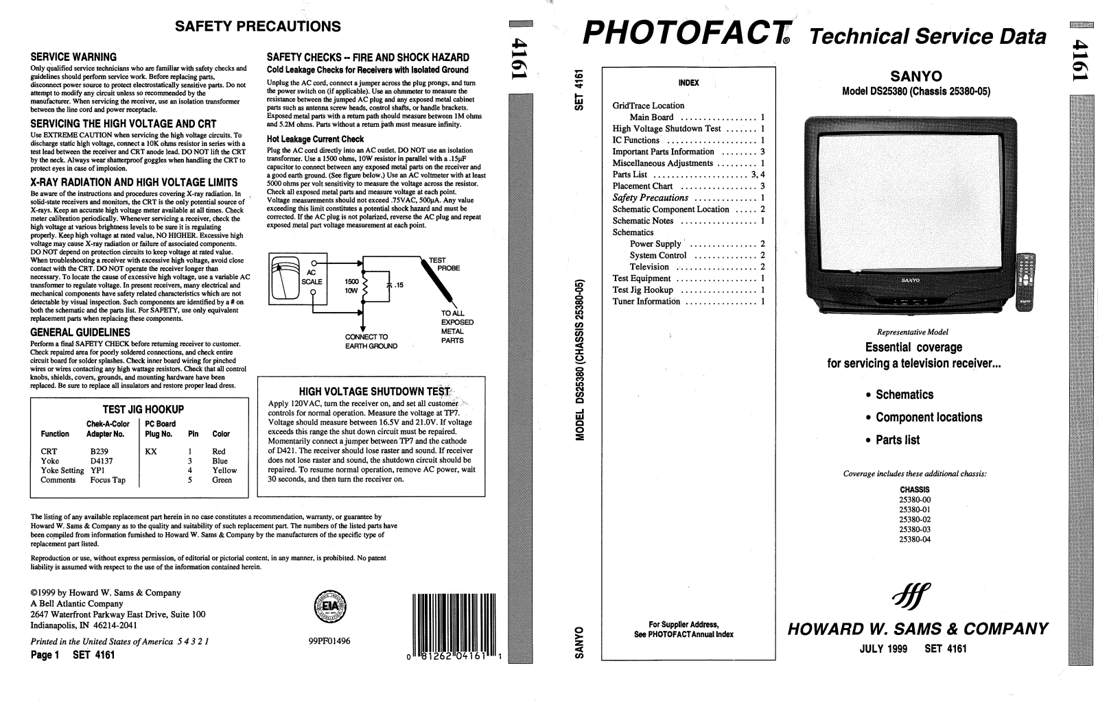 SANYO DS 25380 Service Manual