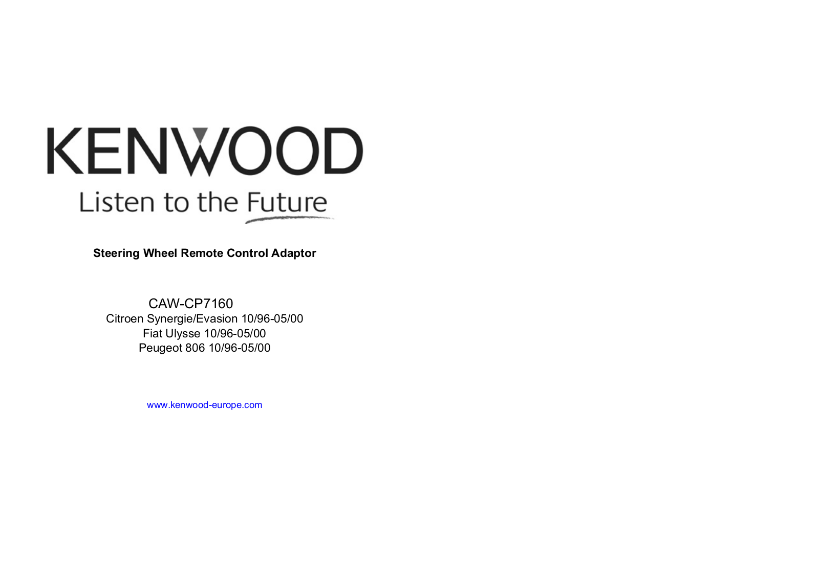 Kenwood CAW-CP7160 User Manual