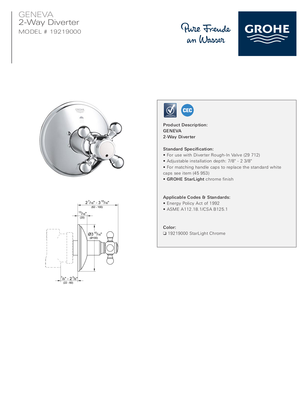 GROHE GRH5465 Specifications - ManualMachine.com