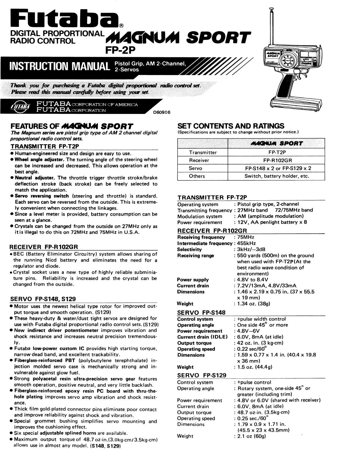 Futaba FP-2P INSTRUCTION MANUAL