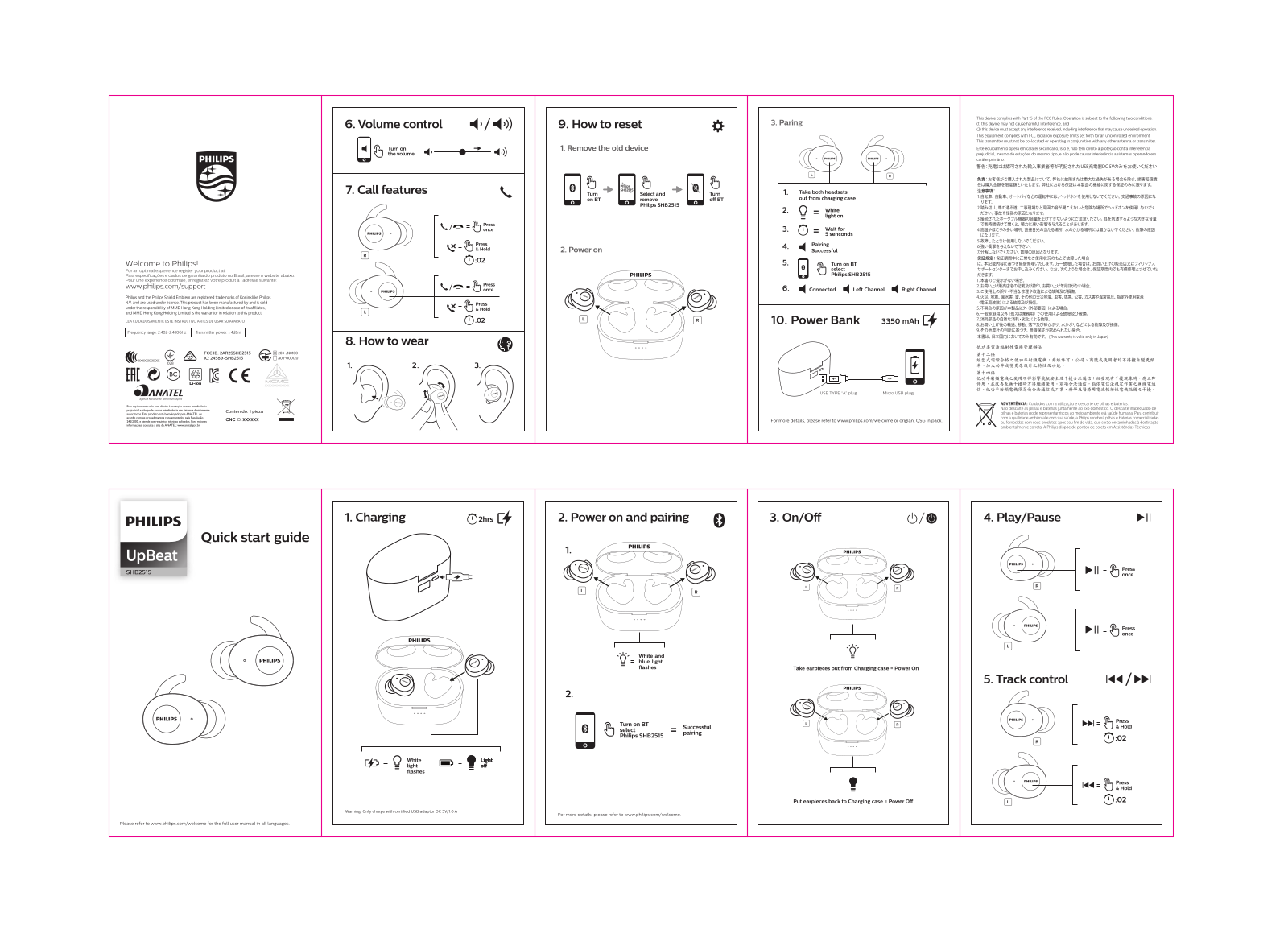 Philips SHB2515WT/10 Quick Start Guide