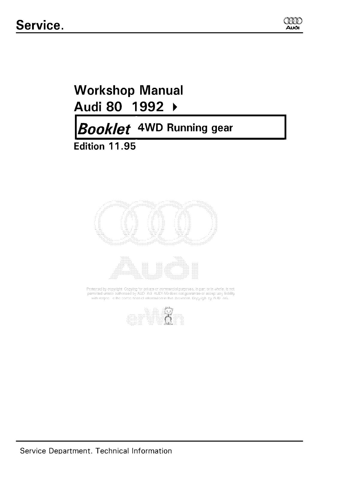 Audi 80 1992, RS2 User Manual