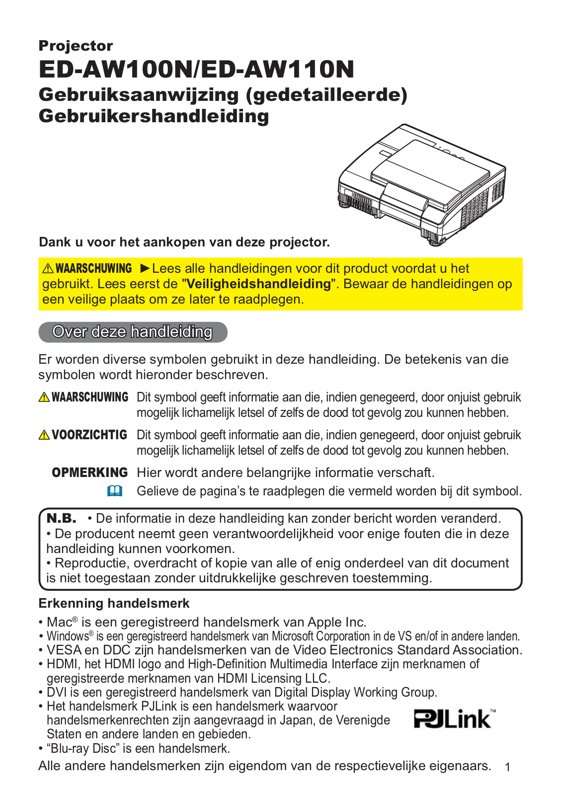 Hitachi ED-AW100 User Manual