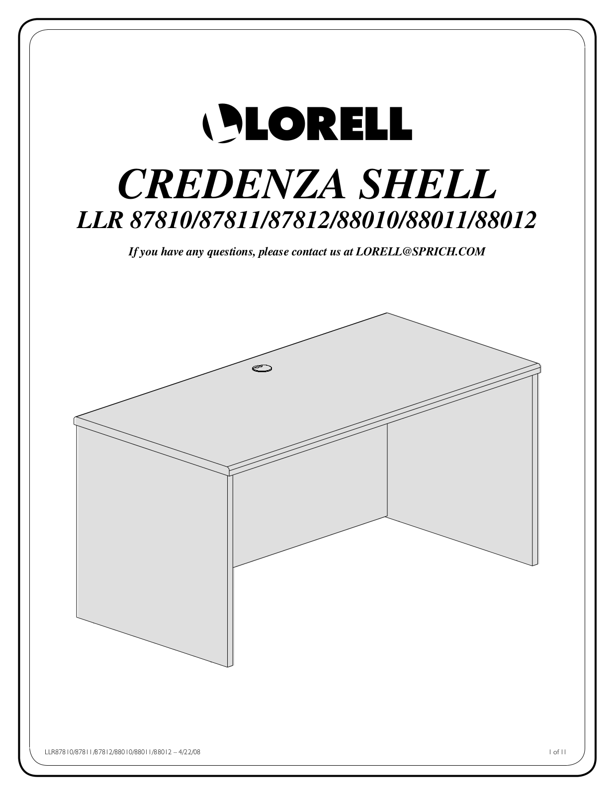 Lorell LRO1052 Assembly Instructions - ManualMachine.com