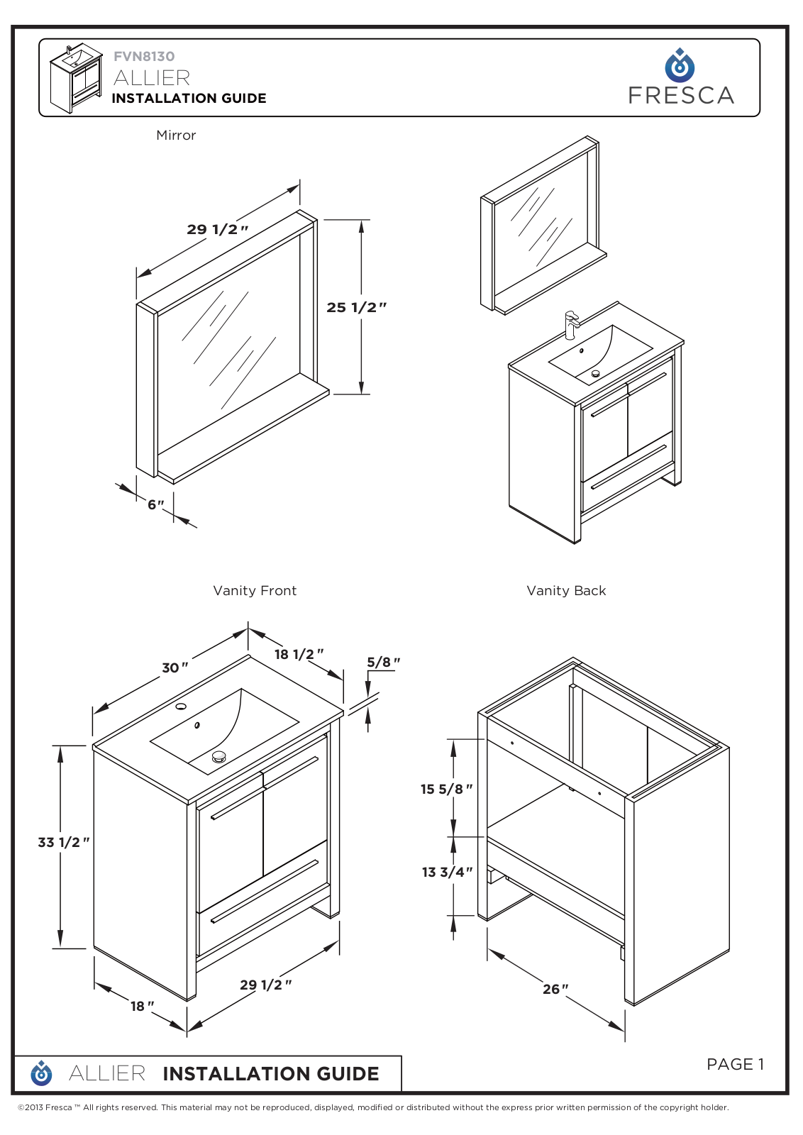 Fresca FBH2295 Installation & Assembly - ManualMachine.com
