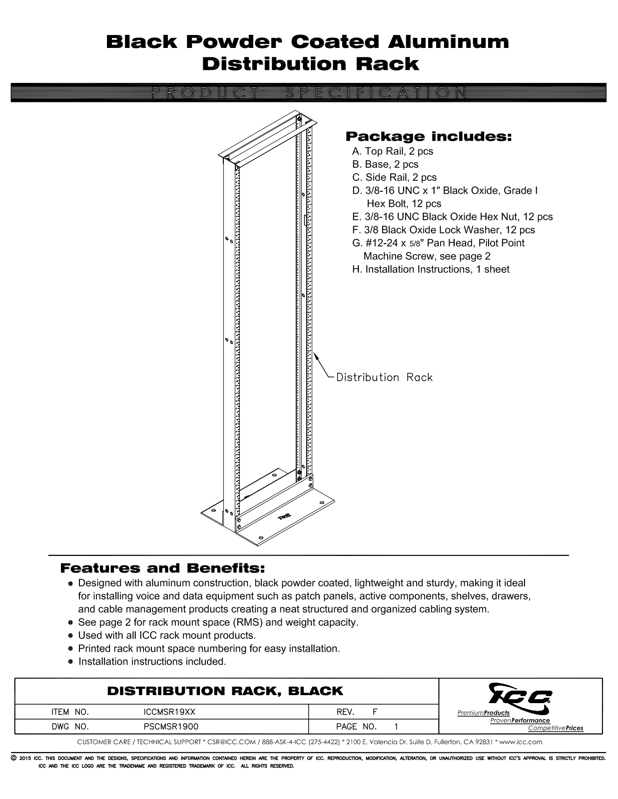 ICC ICCMSR1948 Specsheet