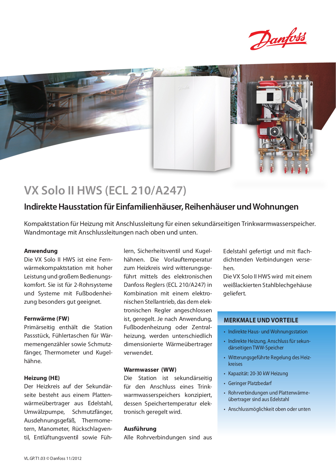 Danfoss VX Solo II HWS Fact sheet