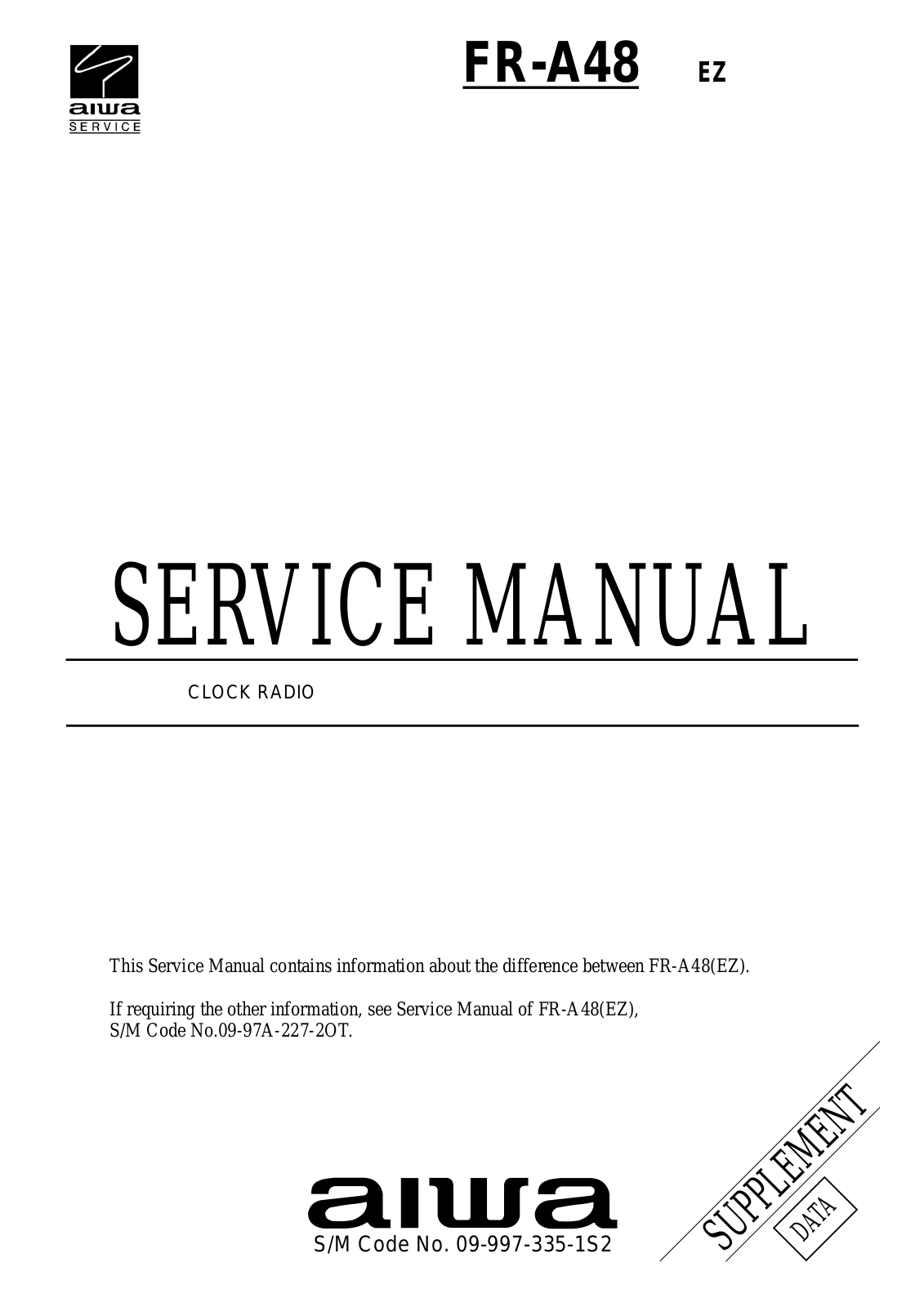 Aiwa FR A48 Service Manual