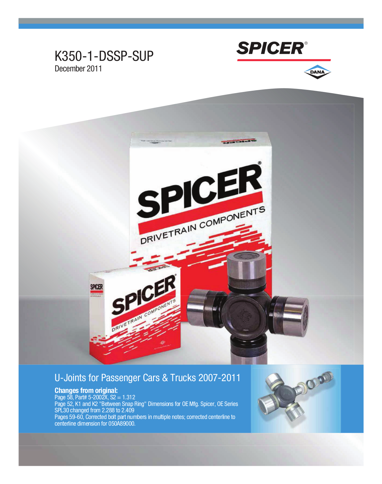 Spicer U-Joints for Passenger Cars and Trucks User Manual