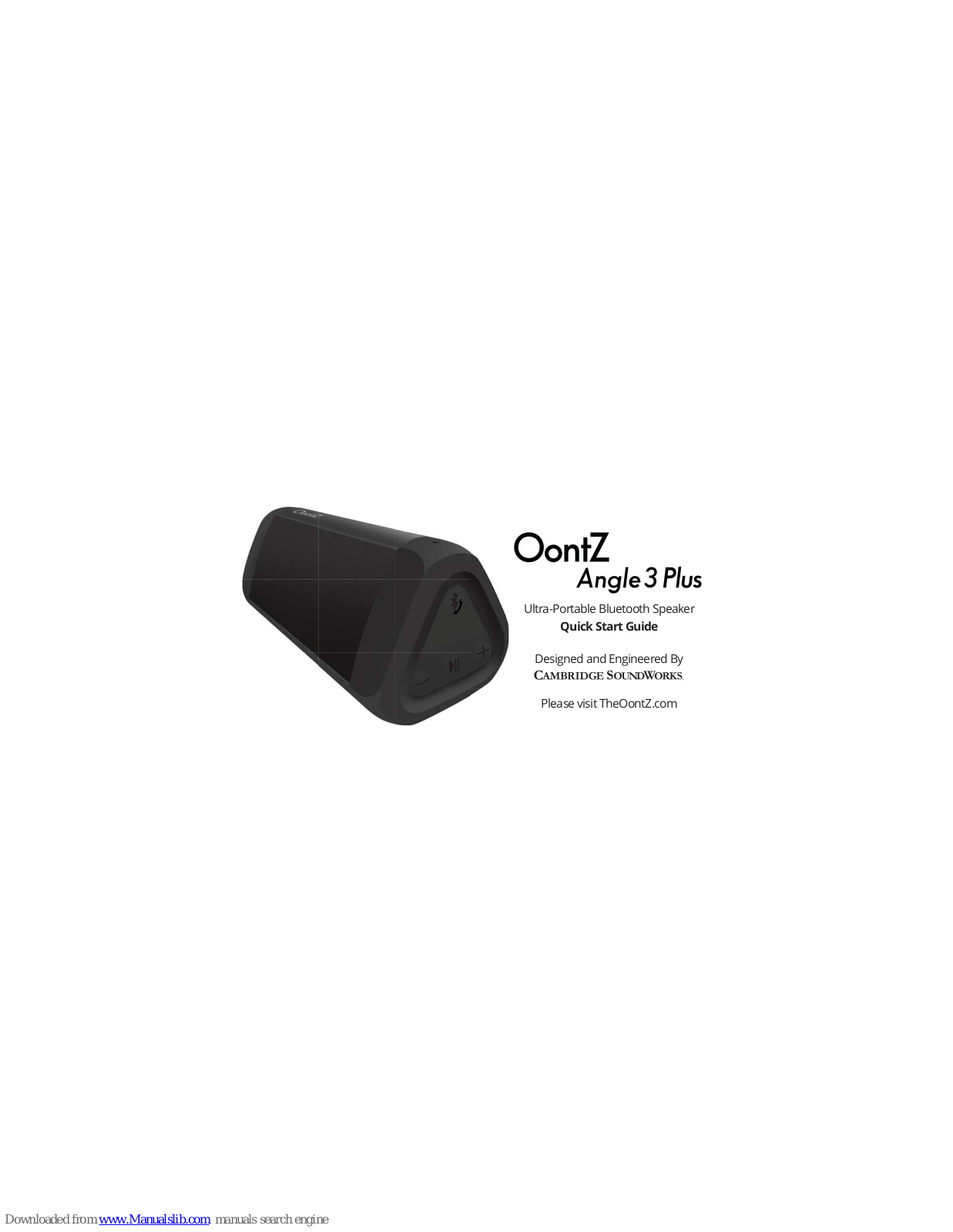 Cambridge SoundWorks OontZ Angle 3 Plus Quick Start Manual