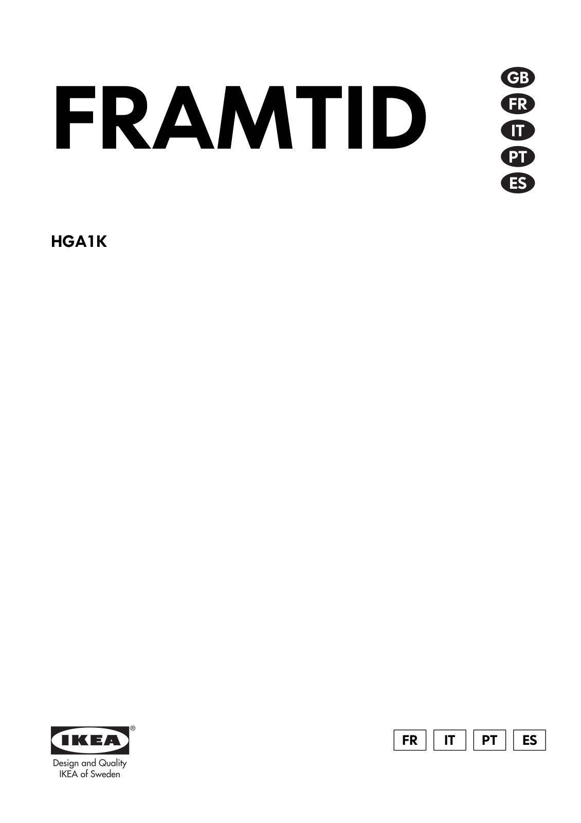 IKEA FRAMTID HGA1K User Manual