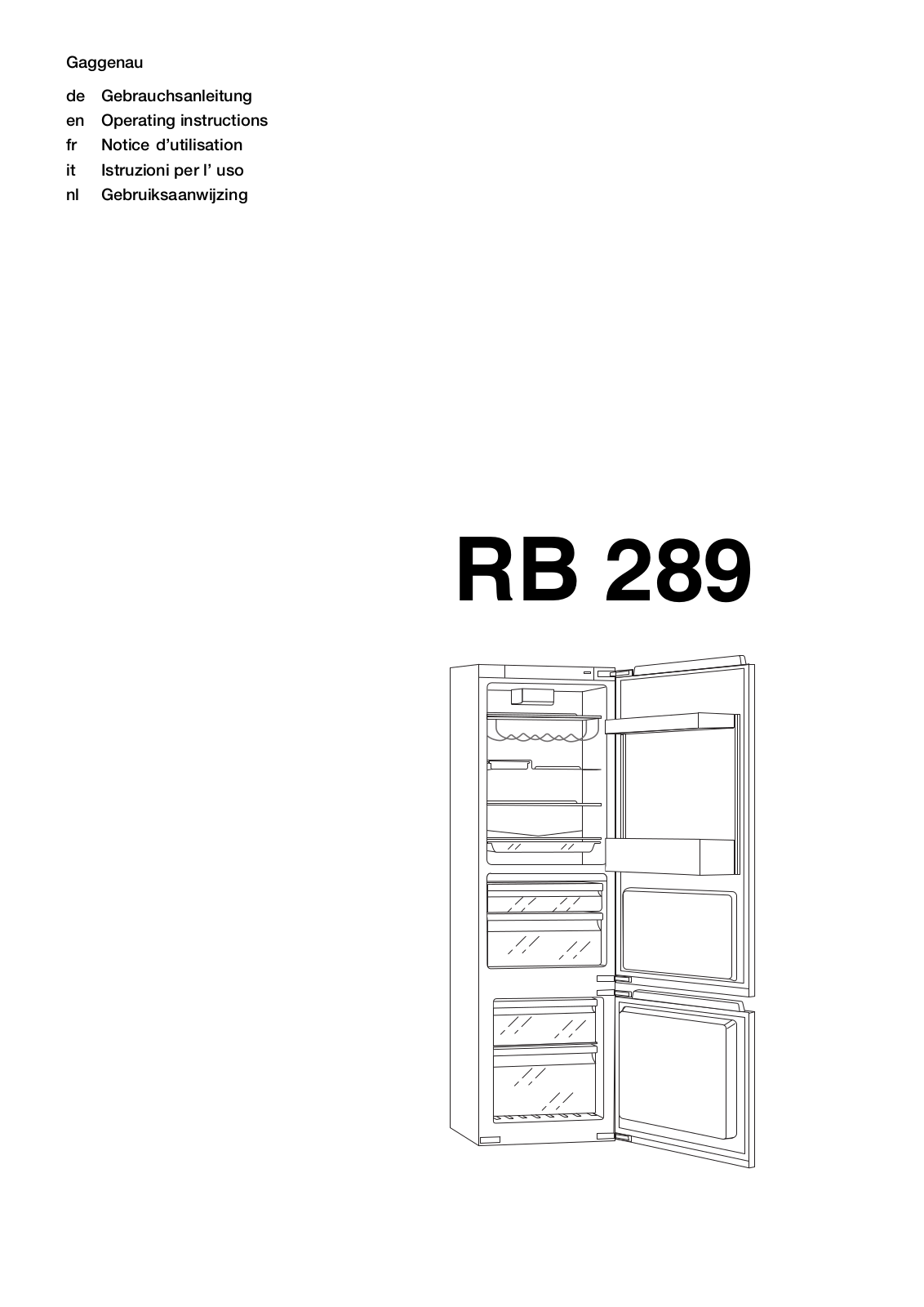 Gaggenau RB 289-202 User Manual