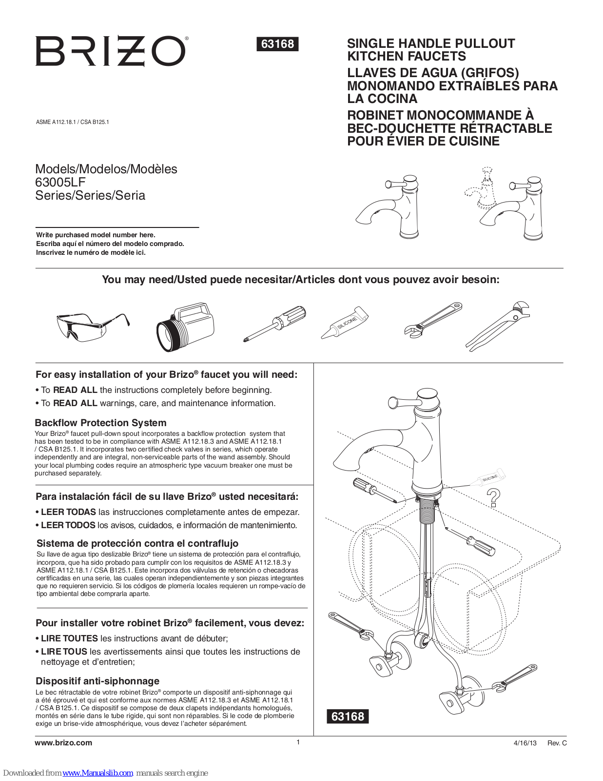 Brizo 63005LF Series Manual