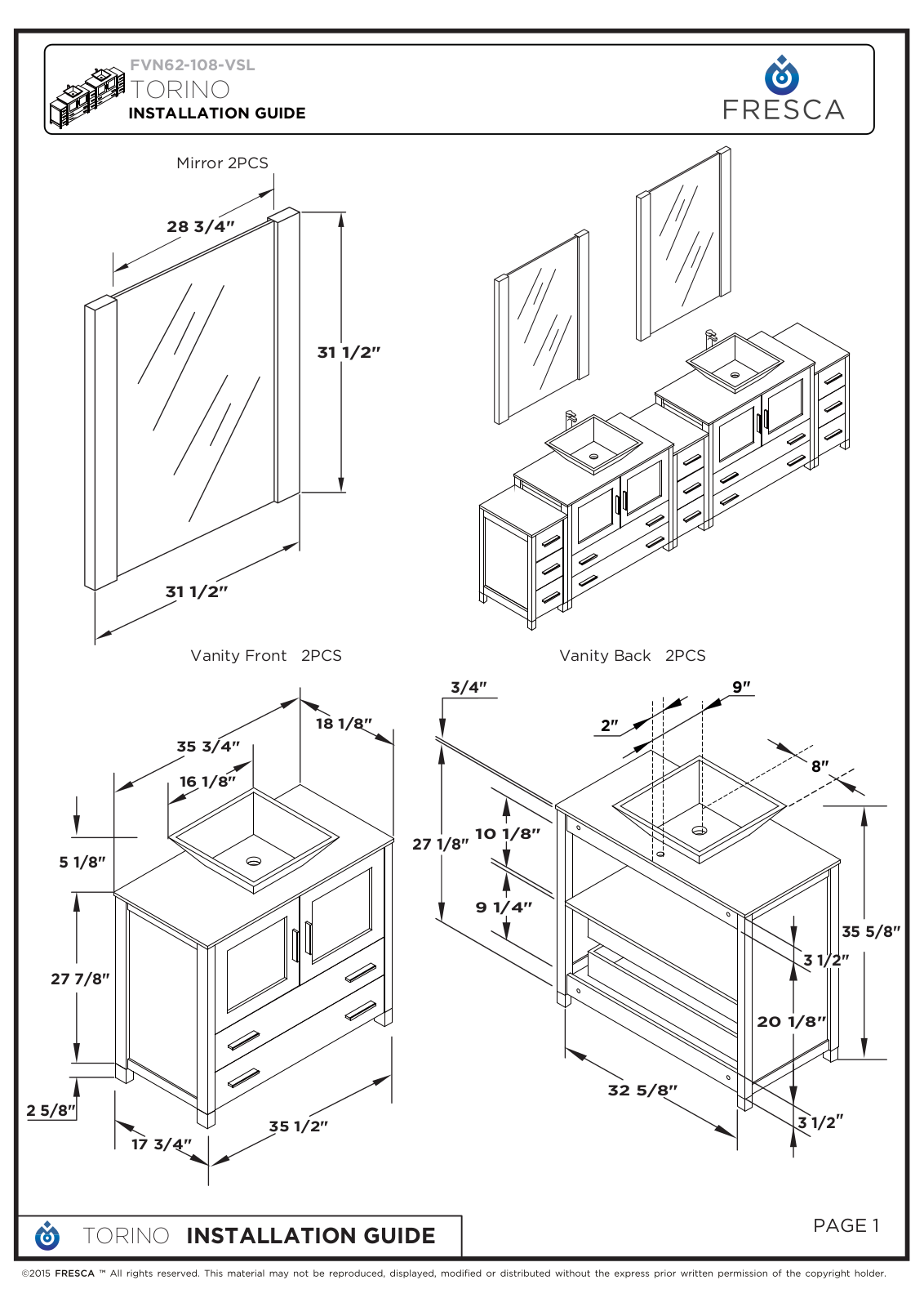 Fresca FBH1864 Installation & Assembly - ManualMachine.com