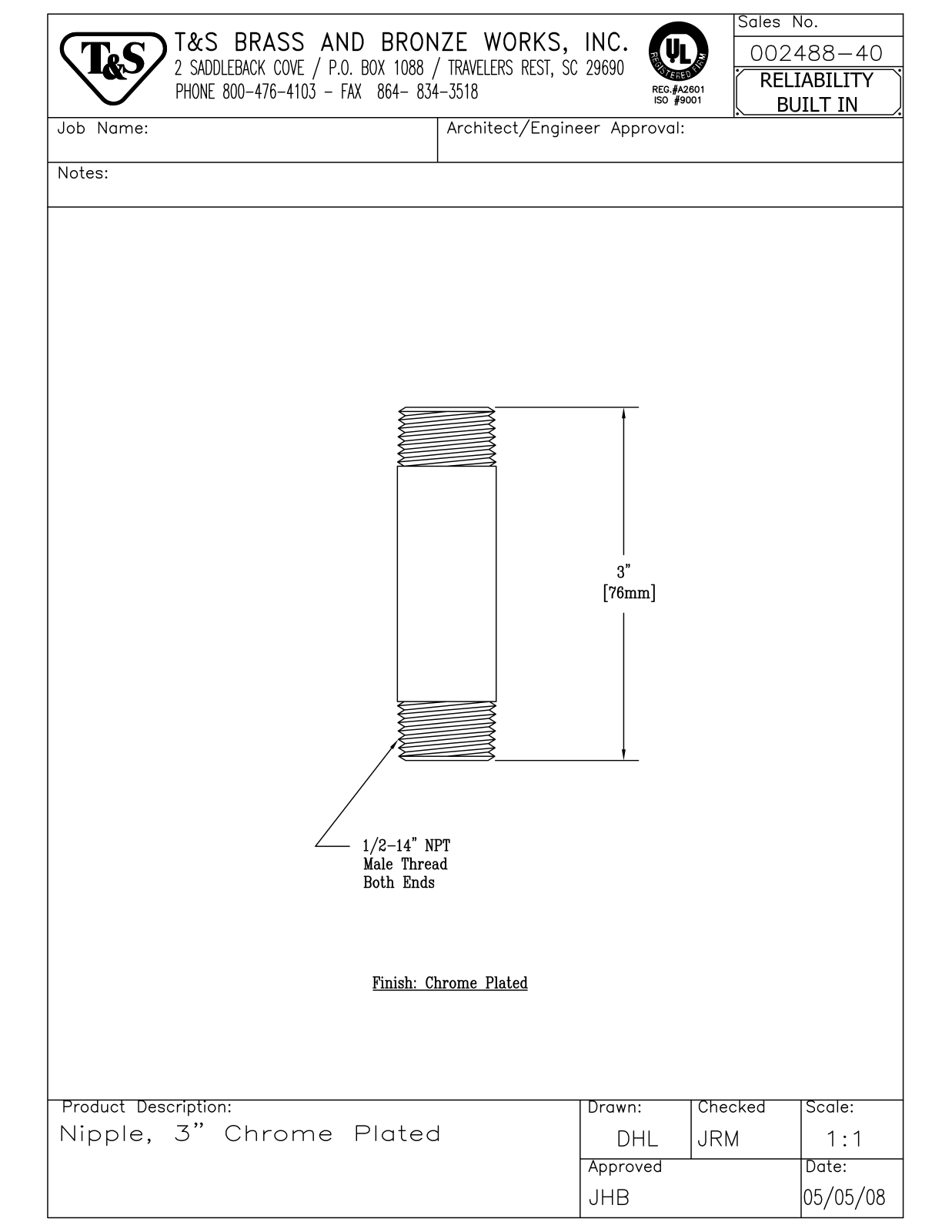 T&S Brass 002488-40 User Manual