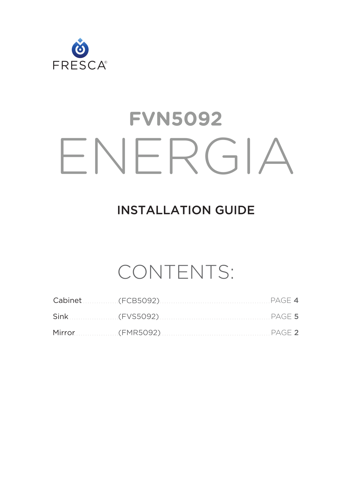 Fresca FBH2058 Installation & Assembly - ManualMachine.com